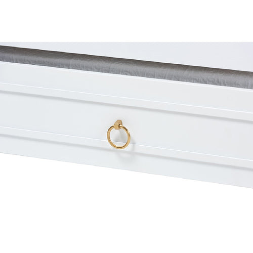 Baxton Studio Mariana Classic and Traditional White Finished Wood Full Size Daybed with Twin Size trundle