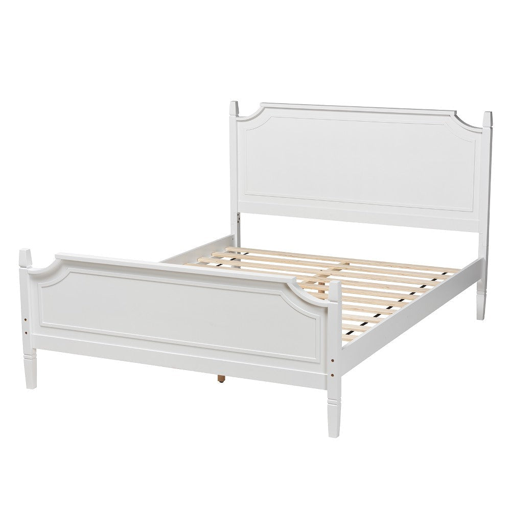 Baxton Studio Mariana Classic and Traditional White Finished Wood Queen Size Platform Bed