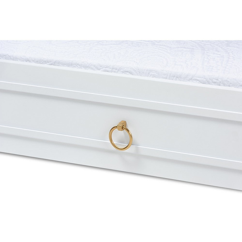 Baxton Studio Mariana Classic and Traditional White Finished Wood Twin Size Trundle