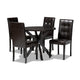 Baxton Studio Marie Modern and Contemporary Dark Brown Faux Leather Upholstered and Dark brown Finished Wood 5-Piece Dining Set