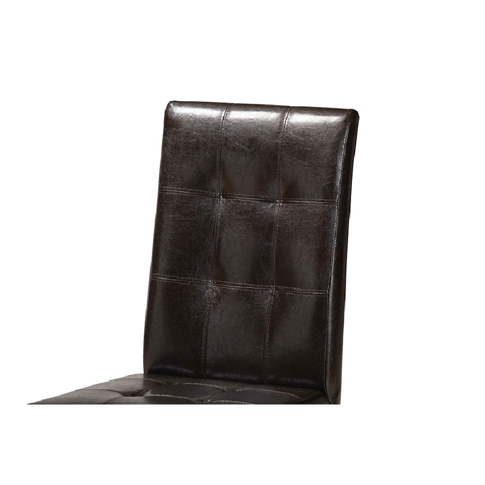 Baxton Studio Marie Modern and Contemporary Dark Brown Faux Leather Upholstered and Dark brown Finished Wood 7-Piece Dining Set