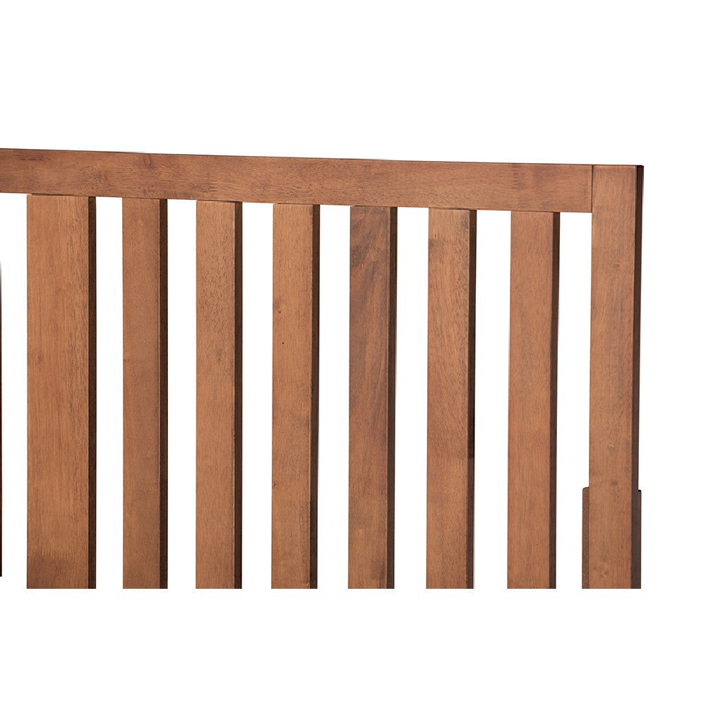 Baxton Studio Marin Modern and Contemporary Walnut Brown Finished Wood Queen Size Platform Bed