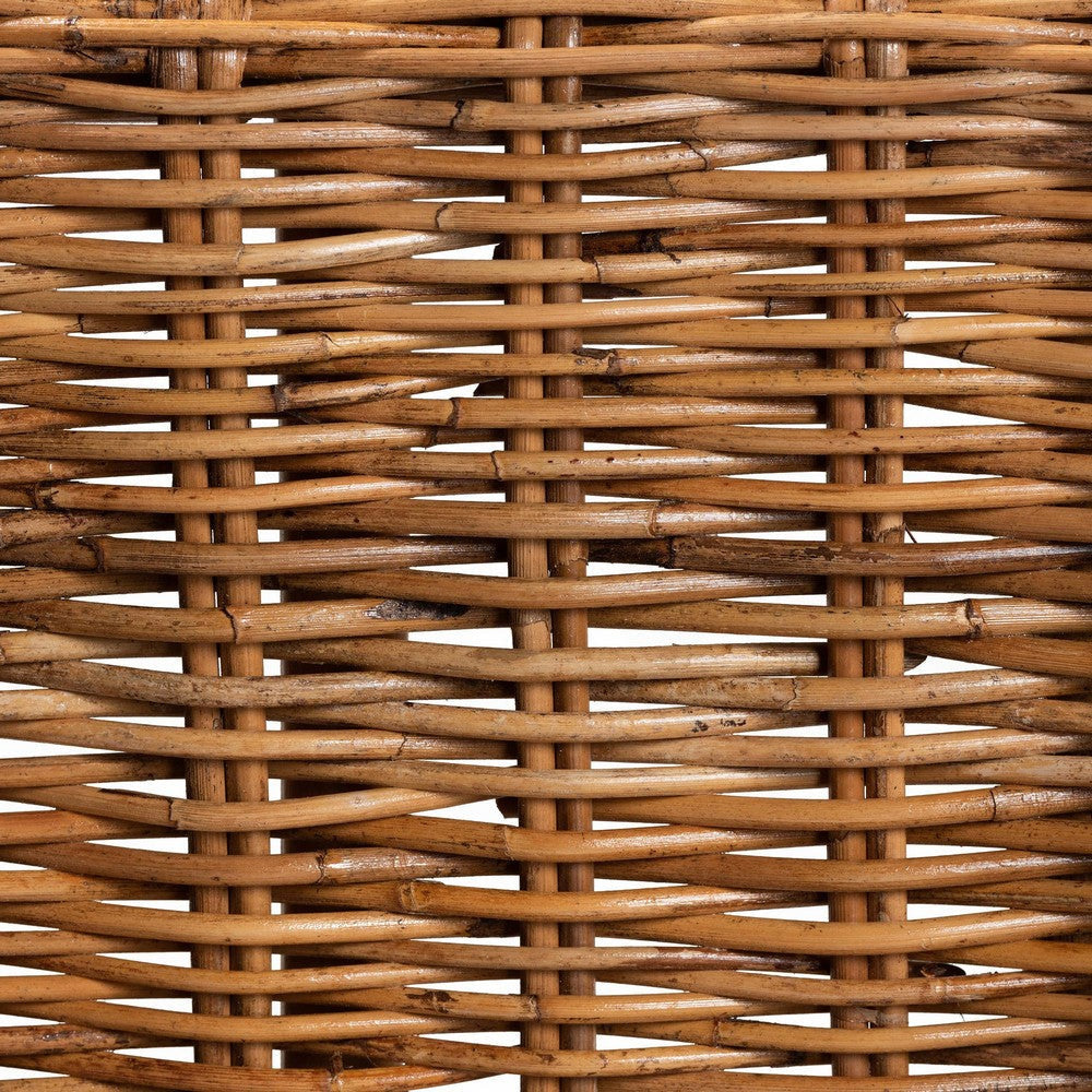 bali & pari Mario Modern Bohemian Natural Brown Finished Teak Wood and Rattan 2-Piece Counter Stool Set WHI-Mario-Rattan-BS