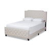 Baxton Studio Marion Modern Transitional Beige Fabric Upholstered Button Tufted Full Size Panel Bed WHI-Marion-Beige-Full