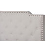 Baxton Studio Marion Modern Transitional Beige Fabric Upholstered Button Tufted Full Size Panel Bed WHI-Marion-Beige-Full