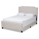 Baxton Studio Marion Modern Transitional Beige Fabric Upholstered Button Tufted King Size Panel Bed WHI-Marion-Beige-King