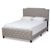Baxton Studio Marion Modern Transitional Grey Fabric Upholstered Button Tufted Queen Size Panel Bed WHI-Marion-Grey-Queen