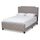 Baxton Studio Marion Modern Transitional Grey Fabric Upholstered Button Tufted Queen Size Panel Bed WHI-Marion-Grey-Queen