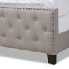 Baxton Studio Marion Modern Transitional Grey Fabric Upholstered Button Tufted Queen Size Panel Bed WHI-Marion-Grey-Queen