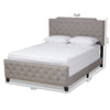 Baxton Studio Marion Modern Transitional Grey Fabric Upholstered Button Tufted Queen Size Panel Bed WHI-Marion-Grey-Queen