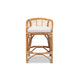 bali & pari Maverick Modern Bohemian White Fabric Upholstered and Natural Brown Rattan Counter Stool WHI-Maverick-Rattan-CS