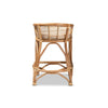 bali & pari Maverick Modern Bohemian White Fabric Upholstered and Natural Brown Rattan Counter Stool WHI-Maverick-Rattan-CS