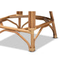 bali & pari Maverick Modern Bohemian White Fabric Upholstered and Natural Brown Rattan Counter Stool WHI-Maverick-Rattan-CS