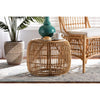 bali & pari Maverick Modern Bohemian Natural Brown Rattan End table WHI-Maverick-Rattan-ET