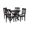 Baxton Studio Maya Modern Grey Fabric and Espresso Brown Finished Wood 5-Piece Dining Set