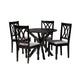 Baxton Studio Maya Modern Grey Fabric and Espresso Brown Finished Wood 5-Piece Dining Set