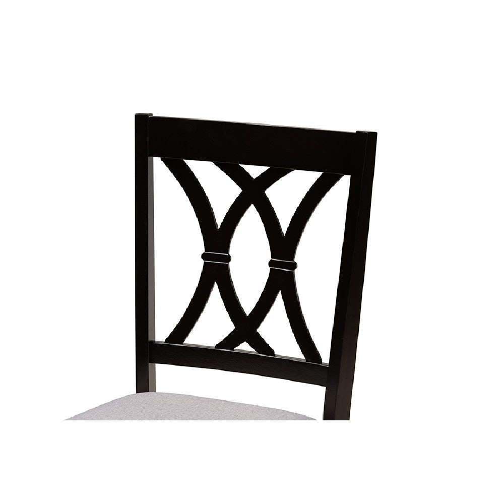 Baxton Studio Maya Modern Grey Fabric and Espresso Brown Finished Wood 5-Piece Dining Set