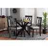 Baxton Studio Maya Modern Grey Fabric and Espresso Brown Finished Wood 5-Piece Dining Set