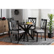 Baxton Studio Maya Modern Grey Fabric and Espresso Brown Finished Wood 5-Piece Dining Set