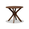 Baxton Studio Maya Modern and Contemporary Grey Fabric Upholstered and Walnut Brown Finished Wood 5-Piece Dining Set