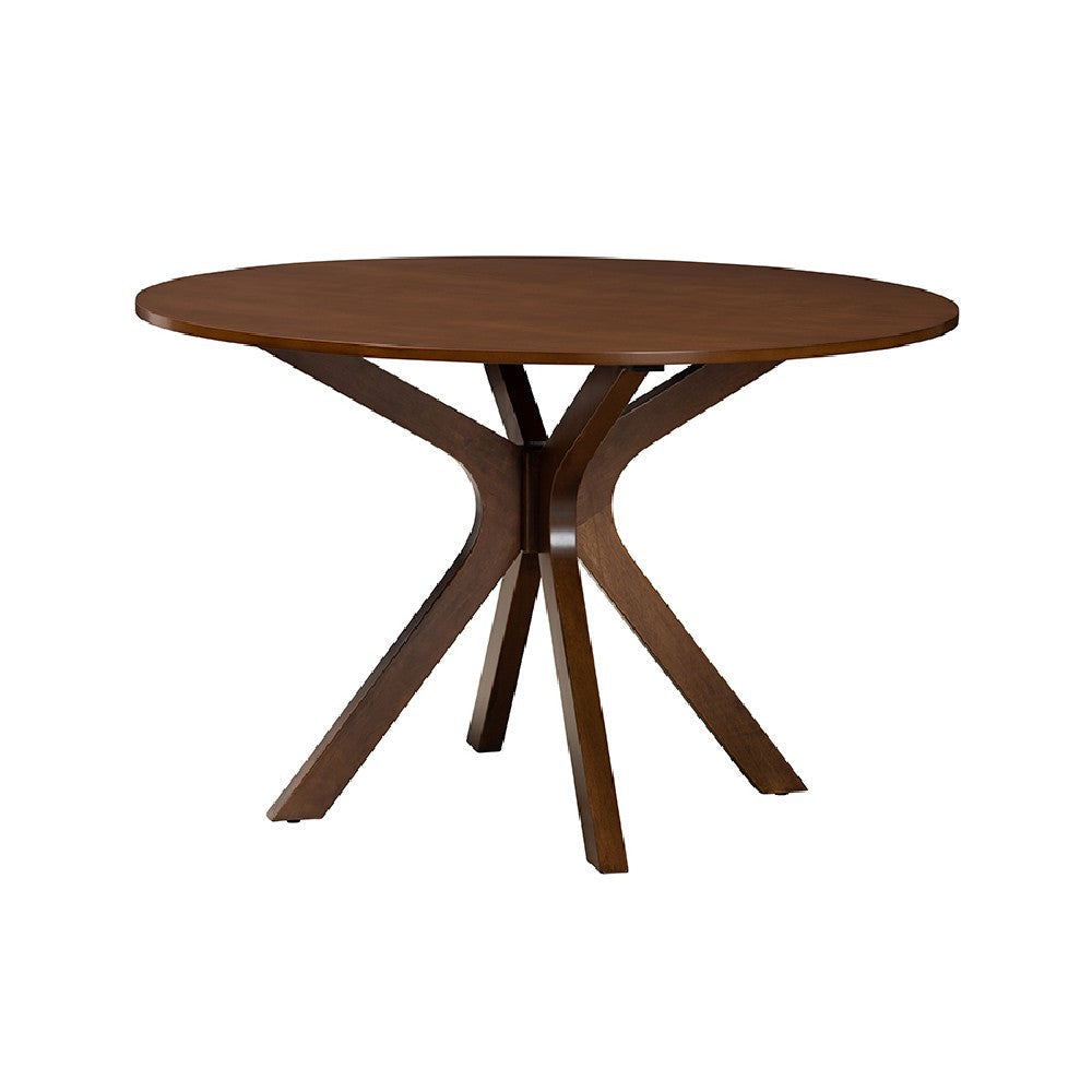 Baxton Studio Maya Modern Grey Fabric and Walnut Brown Finished Wood 7-Piece Dining Set