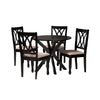 Baxton Studio Maya Modern Beige Fabric and Espresso Brown Finished Wood 5-Piece Dining Set