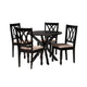 Baxton Studio Maya Modern Beige Fabric and Espresso Brown Finished Wood 5-Piece Dining Set