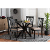 Baxton Studio Maya Modern Beige Fabric and Espresso Brown Finished Wood 5-Piece Dining Set