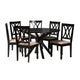 Baxton Studio Maya Modern Beige Fabric and Espresso Brown Finished Wood 7-Piece Dining Set