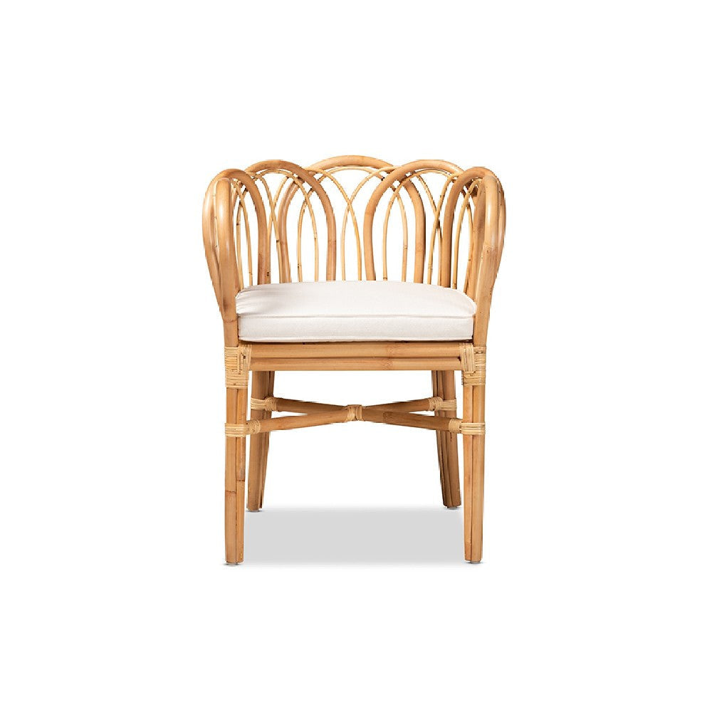bali & pari Melody Modern and Contemporary Natural Finished Rattan Dining Chair WHI-Melody-Natural-DC
