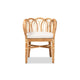 bali & pari Melody Modern and Contemporary Natural Finished Rattan Dining Chair WHI-Melody-Natural-DC