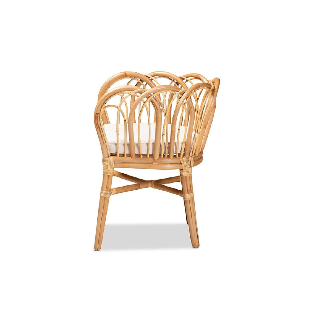 bali & pari Melody Modern and Contemporary Natural Finished Rattan Dining Chair WHI-Melody-Natural-DC