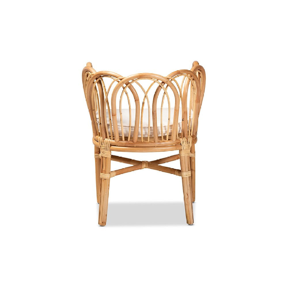 bali & pari Melody Modern and Contemporary Natural Finished Rattan Dining Chair WHI-Melody-Natural-DC