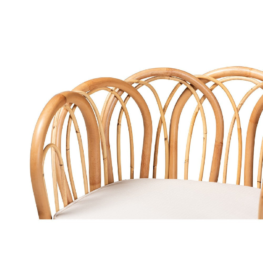 bali & pari Melody Modern and Contemporary Natural Finished Rattan Dining Chair WHI-Melody-Natural-DC