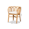 bali & pari Melody Modern and Contemporary Natural Finished Rattan Dining Chair