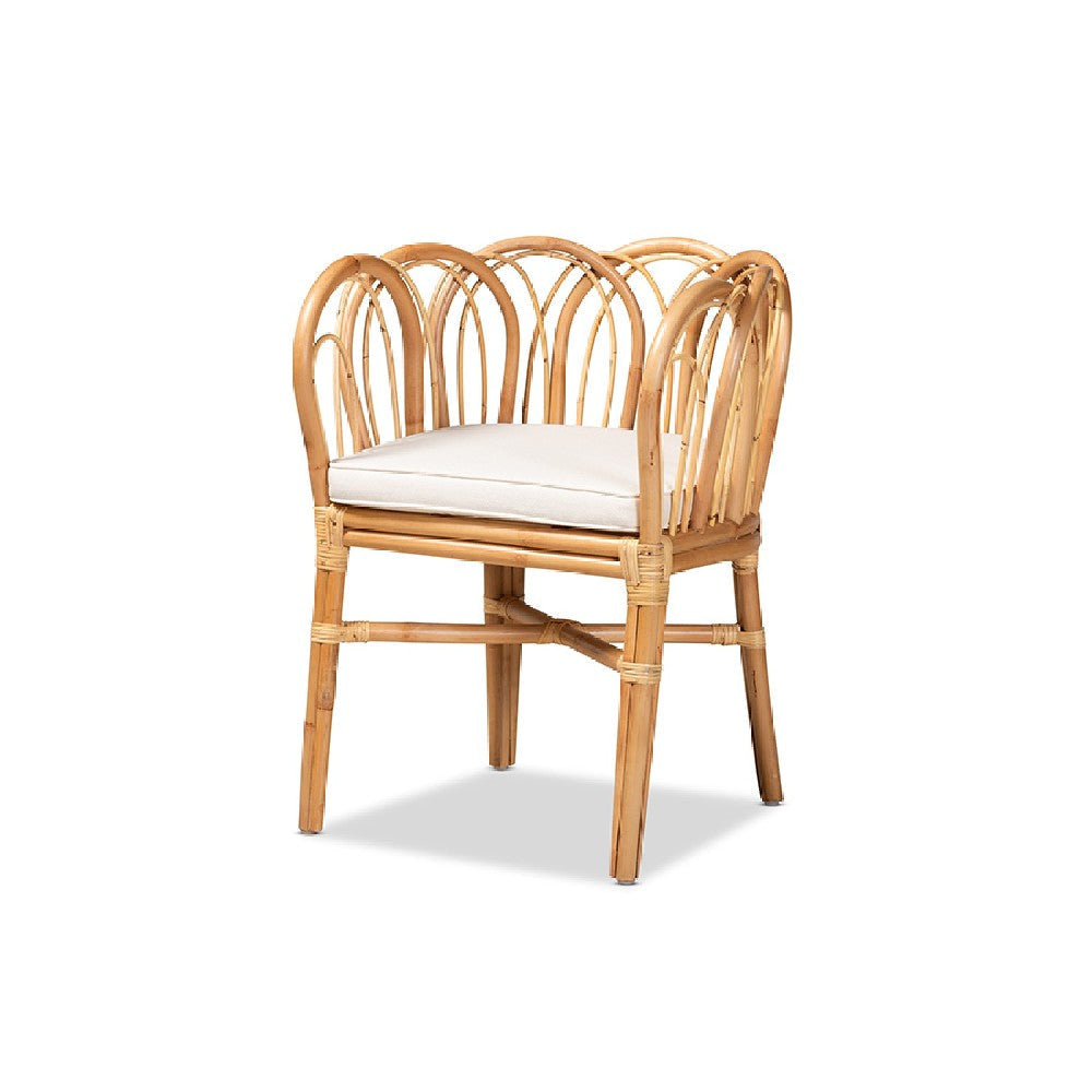 bali & pari Melody Modern and Contemporary Natural Finished Rattan Dining Chair WHI-Melody-Natural-DC