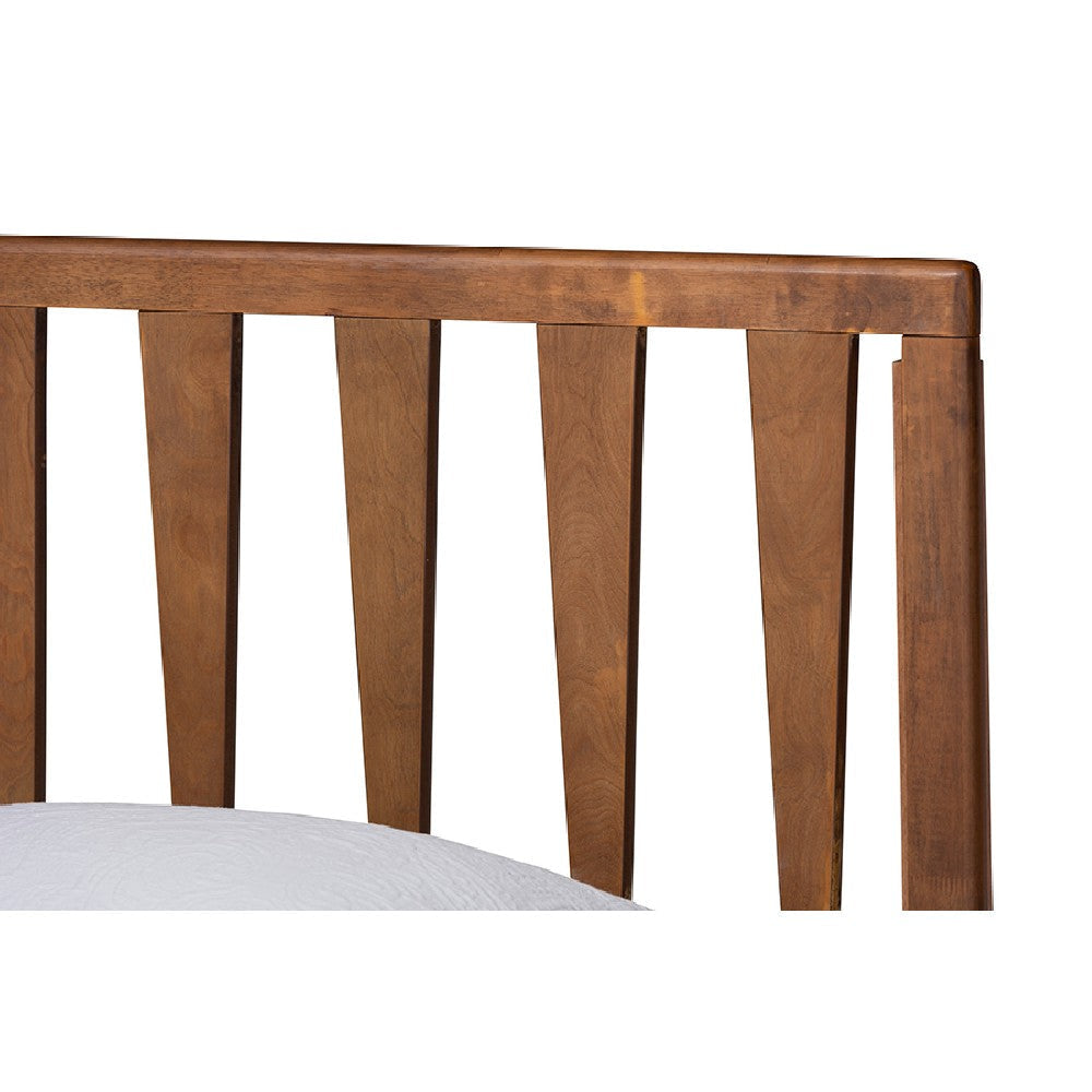 Baxton Studio Michi Modern and Contemporary Ash Walnut Finished Wood Twin Size Bed WHI-Michi-Ash-Walnut-Twin