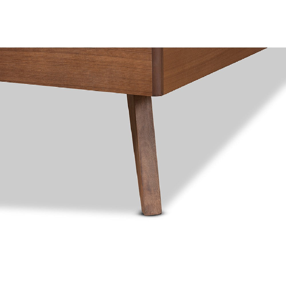 Baxton Studio Michi Modern and Contemporary Ash Walnut Finished Wood Twin Size Bed WHI-Michi-Ash-Walnut-Twin