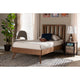 Baxton Studio Michi Modern and Contemporary Ash Walnut Finished Wood Twin Size Bed WHI-Michi-Ash-Walnut-Twin