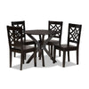 Baxton Studio Miela Modern and Contemporary Dark Brown Finished Wood 5-Piece Dining Set WHI-Miela-Dark-Brown-5PC-Dining-Set