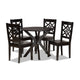 Baxton Studio Miela Modern and Contemporary Dark Brown Finished Wood 5-Piece Dining Set WHI-Miela-Dark-Brown-5PC-Dining-Set