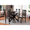 Baxton Studio Miela Modern and Contemporary Dark Brown Finished Wood 5-Piece Dining Set