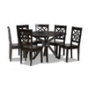 Baxton Studio Miela Modern and Contemporary Dark Brown Finished Wood 7-Piece Dining Set WHI-Miela-Dark-Brown-7PC-Dining-Set