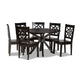 Baxton Studio Miela Modern and Contemporary Dark Brown Finished Wood 7-Piece Dining Set WHI-Miela-Dark-Brown-7PC-Dining-Set