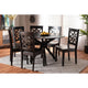 Baxton Studio Miela Modern and Contemporary Dark Brown Finished Wood 7-Piece Dining Set