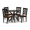 Baxton Studio Miela Modern and Contemporary Two-Tone Dark Brown and Walnut Brown Finished Wood 5-Piece Dining Set