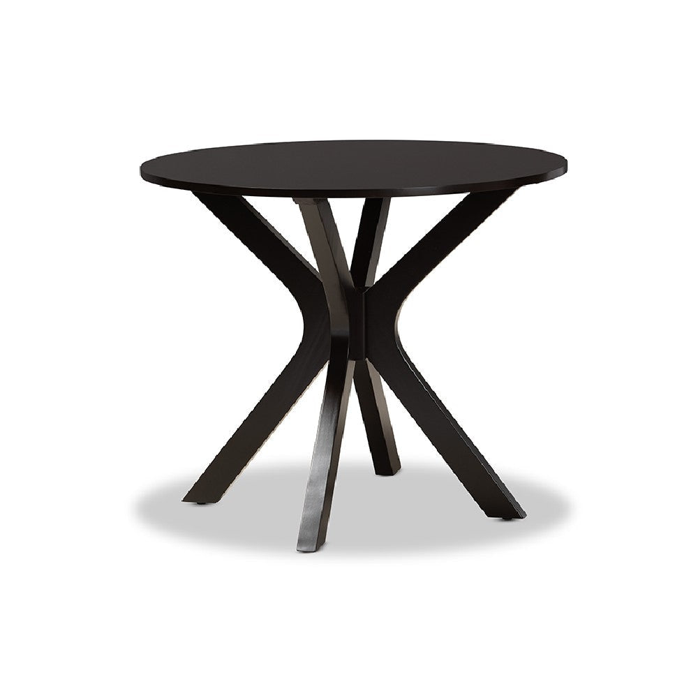 Baxton Studio Miela Modern and Contemporary Two-Tone Dark Brown and Walnut Brown Finished Wood 5-Piece Dining Set