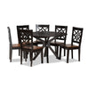 Baxton Studio Miela Modern and Contemporary Two-Tone Dark Brown and Walnut Brown Finished Wood 7-Piece Dining Set