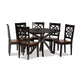 Baxton Studio Miela Modern and Contemporary Two-Tone Dark Brown and Walnut Brown Finished Wood 7-Piece Dining Set