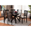 Baxton Studio Miela Modern and Contemporary Two-Tone Dark Brown and Walnut Brown Finished Wood 7-Piece Dining Set